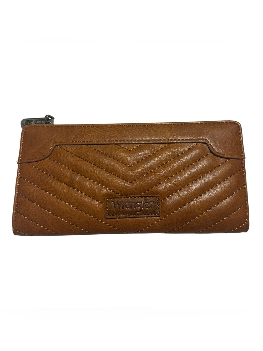 Wrangler Brown‎ Quilted Snap & Zip Around Long Wallet Organizer Checkbook Style